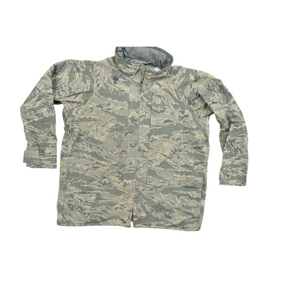 Army Nylon Motorcycle Jacket XL Parka Air force Tiger Stripe Parka Shell - Picture 1 of 11